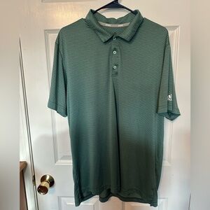 Adidas Men's Polo Golf Shirt in Green Stripes Sz XL EUC